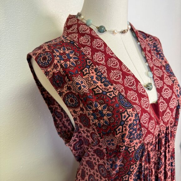 April Cornell Women's Sleeveless Floral Maxi Dress Large Bohemian Country - Picture 5 of 12